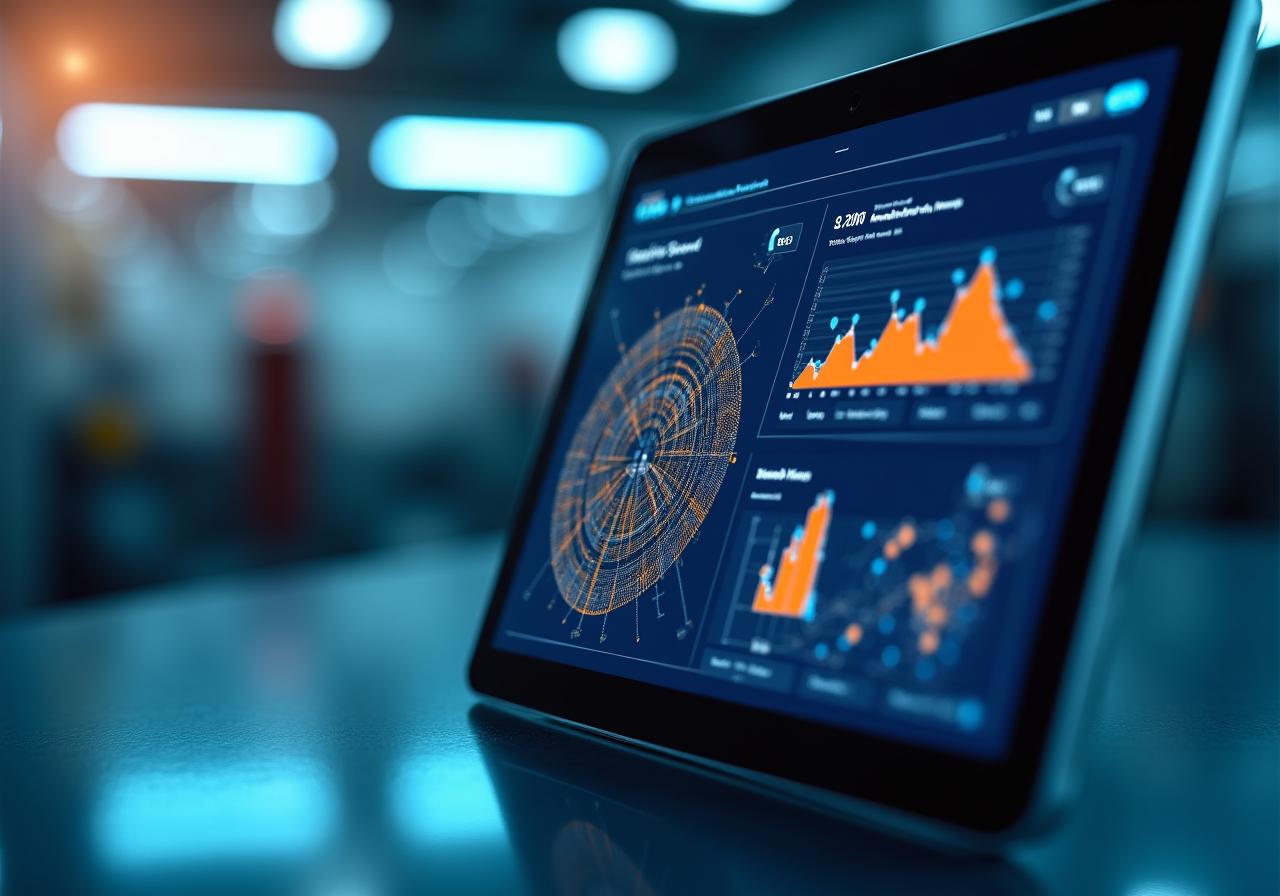 ThreadMetrics Analytics Dashboard showing production trends and data waves